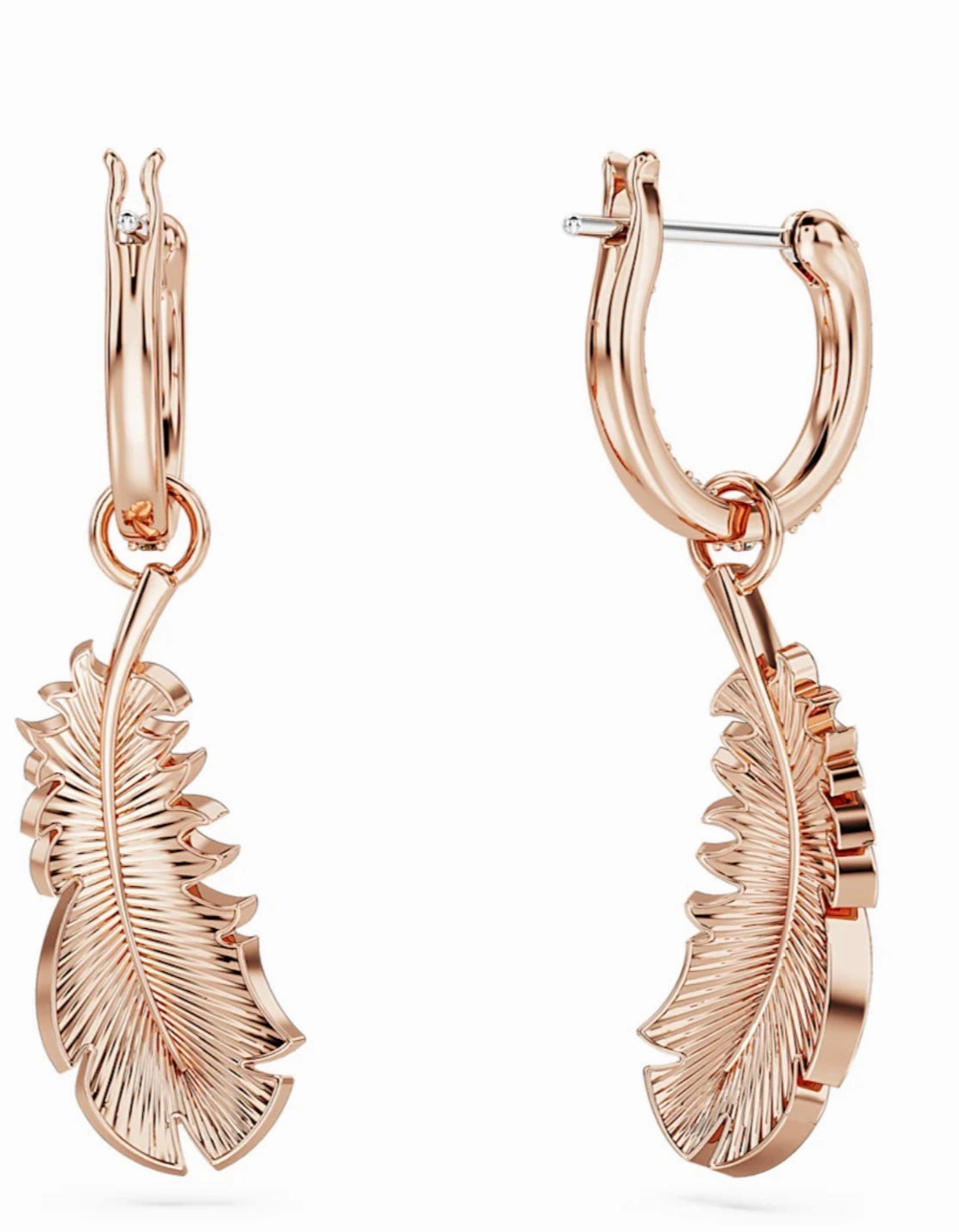 Nice Feather Rosegold Drop Earring