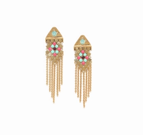 NOEMIE fine chain dangle post earrings