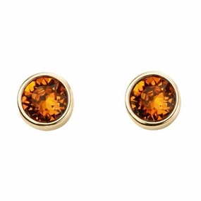 November Yellow Gold Plated Birthstone Earrings with Swarovski Crystal E1547