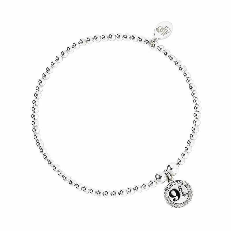 Official Harry Potter Sterling Silver Platform 9 3/4 Embellished Charm Bracelet