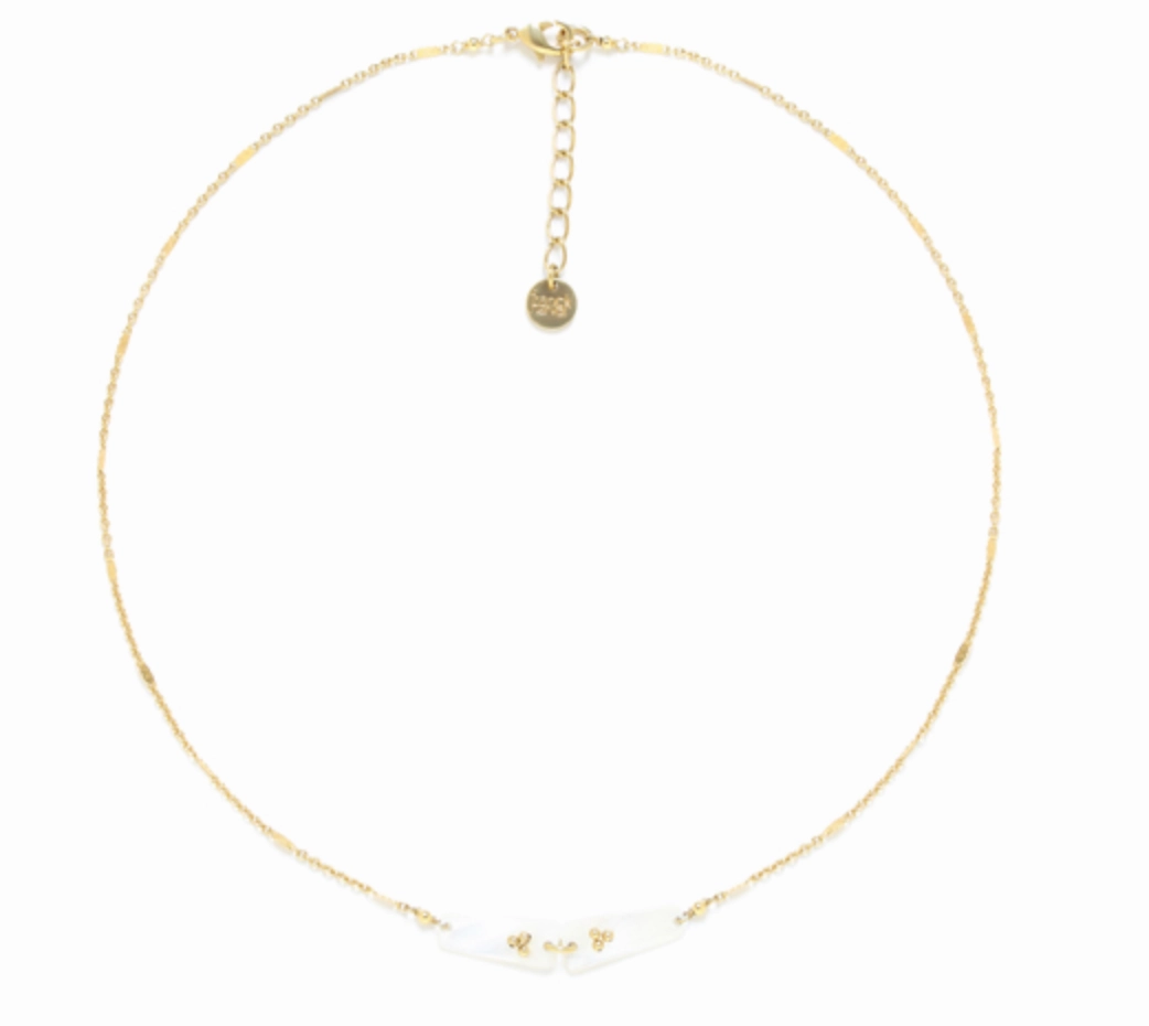 OLWEN Alternate Rectangular MOP Necklace