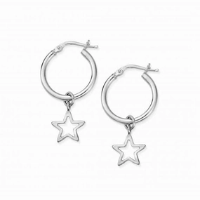 Open Star Hoop Earrings SEH097