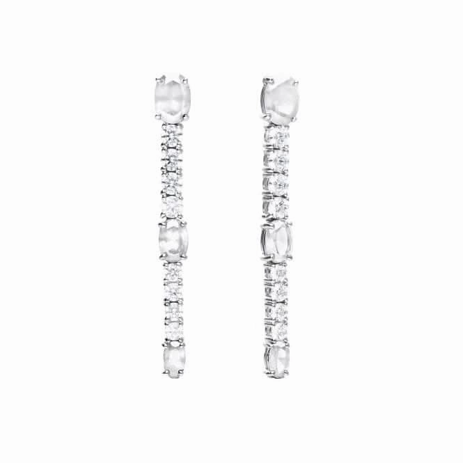 Oval & Round Zirconia Drop Earrings E6052