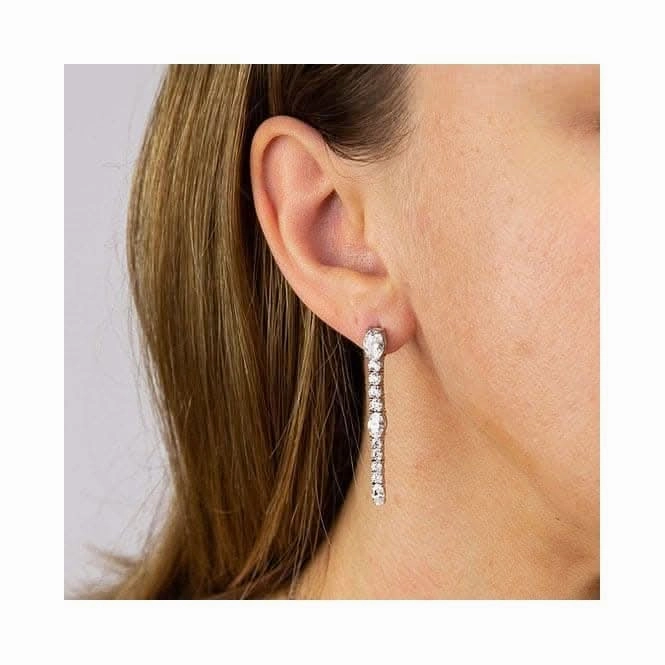 Oval & Round Zirconia Drop Earrings E6052