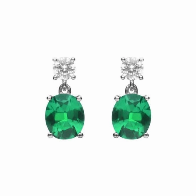 Oval Green Zirconia Drop Earrings E6199