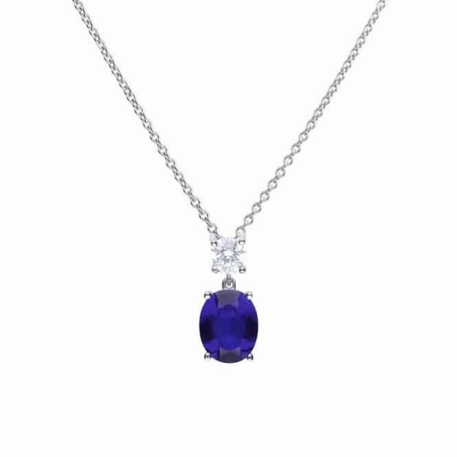 Oval Sapphire Zirconia Drop Pendant P4964