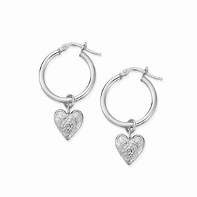 Patterned Heart Hoop Earrings SEH691