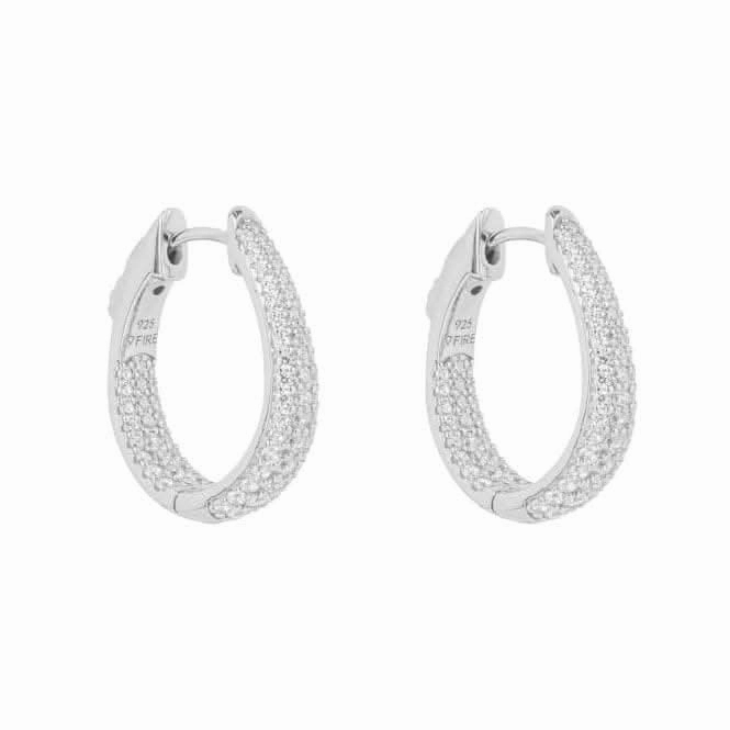 Pave Set Zirconia Hoop Earrings E6187