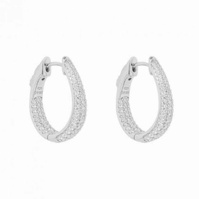Pave Set Zirconia Hoop Earrings E6187