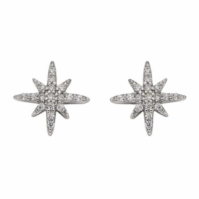 Pave Set Zirconia Starburst Stud Earrings E5987C