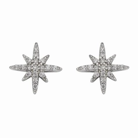 Pave Set Zirconia Starburst Stud Earrings E5987C