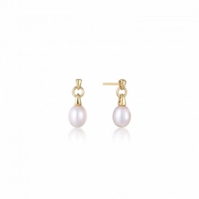 Pearl Drop Stud Earrings E043-02G