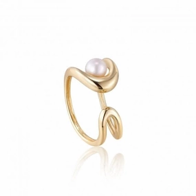 Pearl Sculpted Adjustable Ring R043-02G