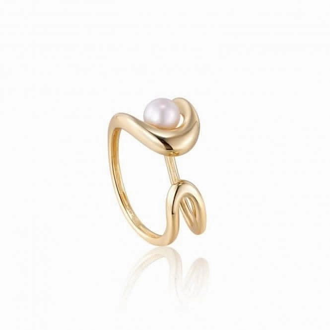 Pearl Sculpted Adjustable Ring R043-02G