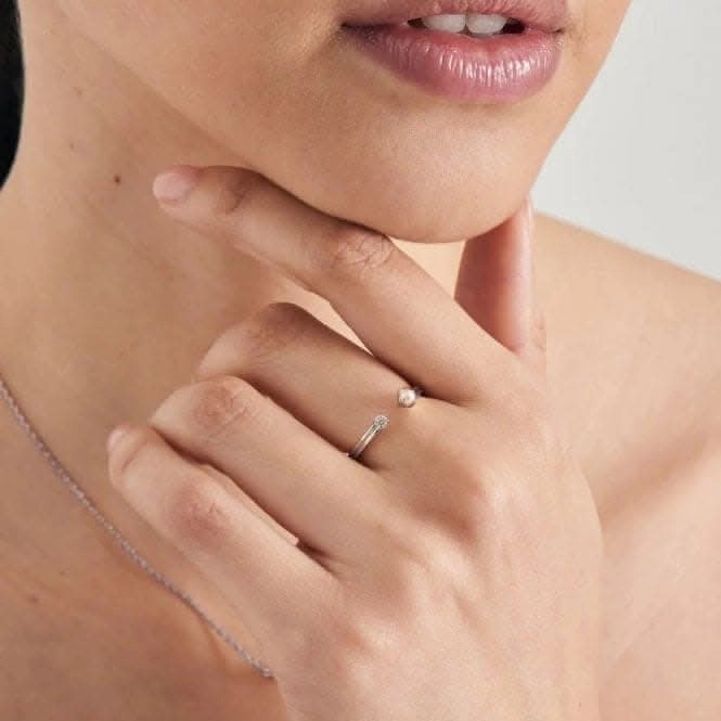 Pearl Sparkle Adjustable Ring R043-01H