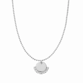 Personalised Diamand Cut Adjuster Moon Necklace PSCDCADJ3062