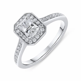 Phoenix Cut Platinum 0.76ct Diamond Cluster Ring D