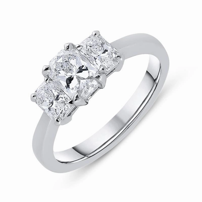 Phoenix Cut Platinum 1.20ct Diamond Trilogy Ring