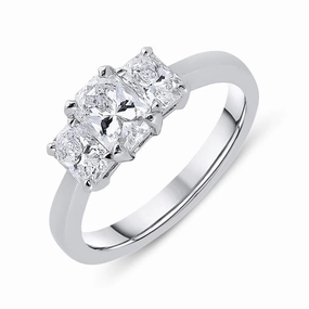 Phoenix Cut Platinum 1.20ct Diamond Trilogy Ring