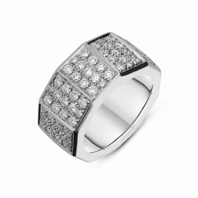 Picchiotti 18ct White Gold 1.33ct Diamond Octagonal Ring D