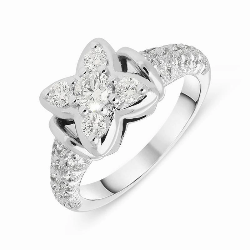 Picchiotti 18ct White Gold Diamond Flower Ring D