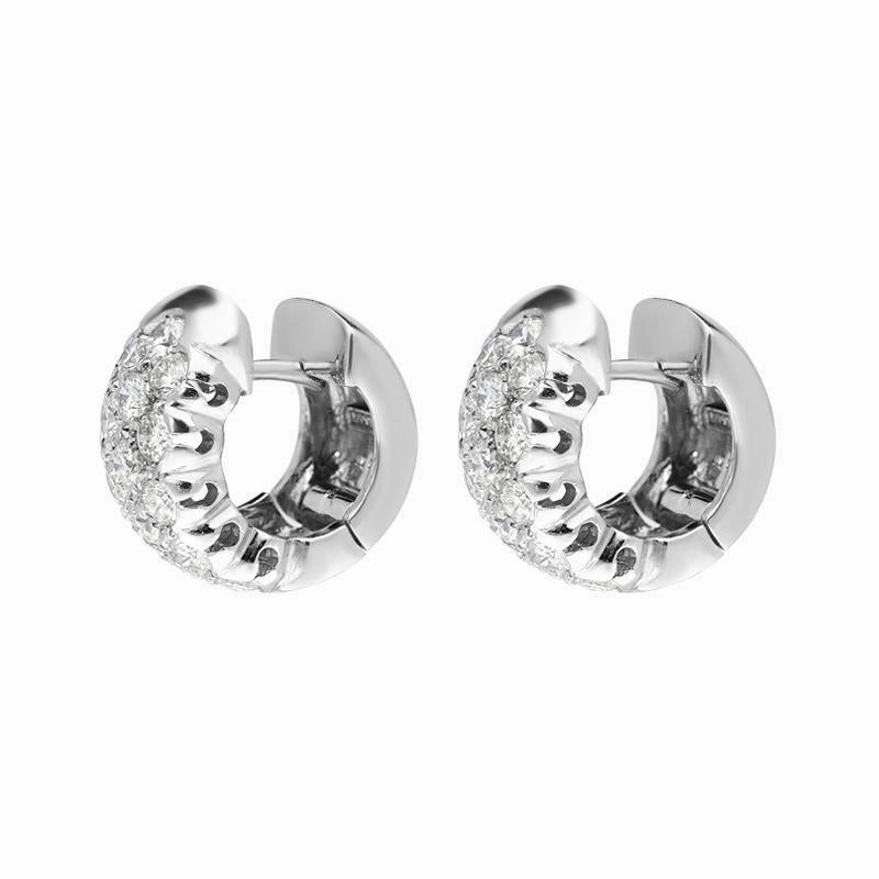 Picchiotti 18ct White Gold Diamond Hinged Hoop Earrings