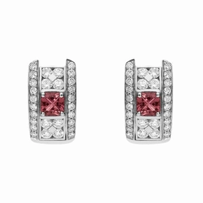 Picchiotti 18ct White Gold Diamond Pink Tourmaline Earrings