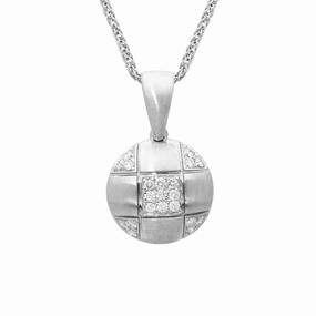 Picchiotti 18ct White Gold Diamond Round Necklace D