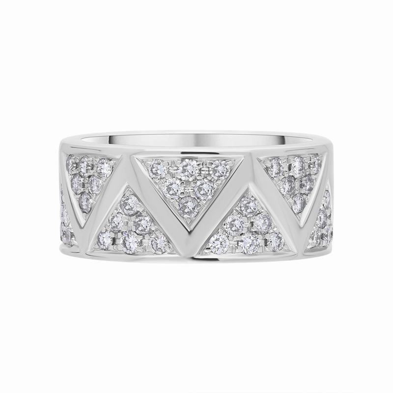Picchiotti 18ct White Gold Diamond Zig Zag Ring D
