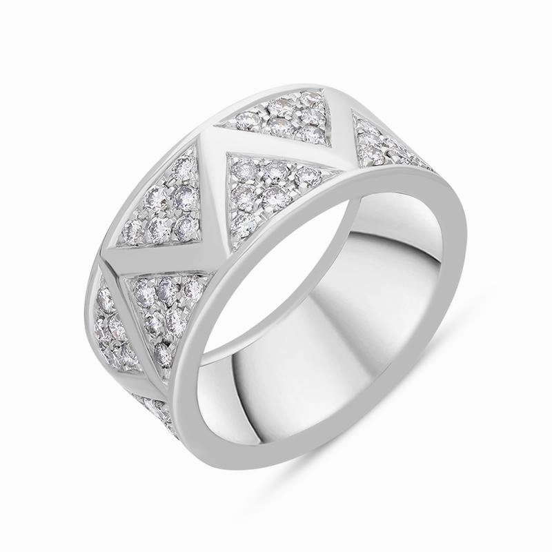 Picchiotti 18ct White Gold Diamond Zig Zag Ring D
