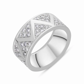 Picchiotti 18ct White Gold Diamond Zig Zag Ring D