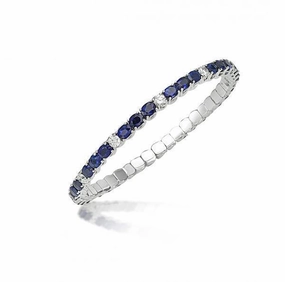 Picchiotti Xpandable 18ct White Gold 10.80ct Sapphire and Diamond Bracelet