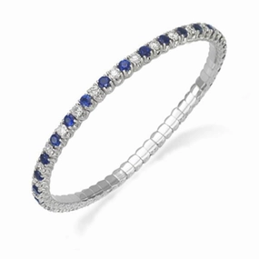 Picchiotti Xpandable 18ct White Gold 3.00ct Diamond Sapphire Bracelet
