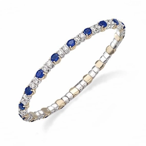 Picchiotti Xpandable 18ct White Gold 3.98ct Diamond Sapphire Bracelet
