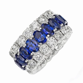Picchiotti Xpandable 18ct White Gold 6.88ct Diamond Sapphire Eternity Ring