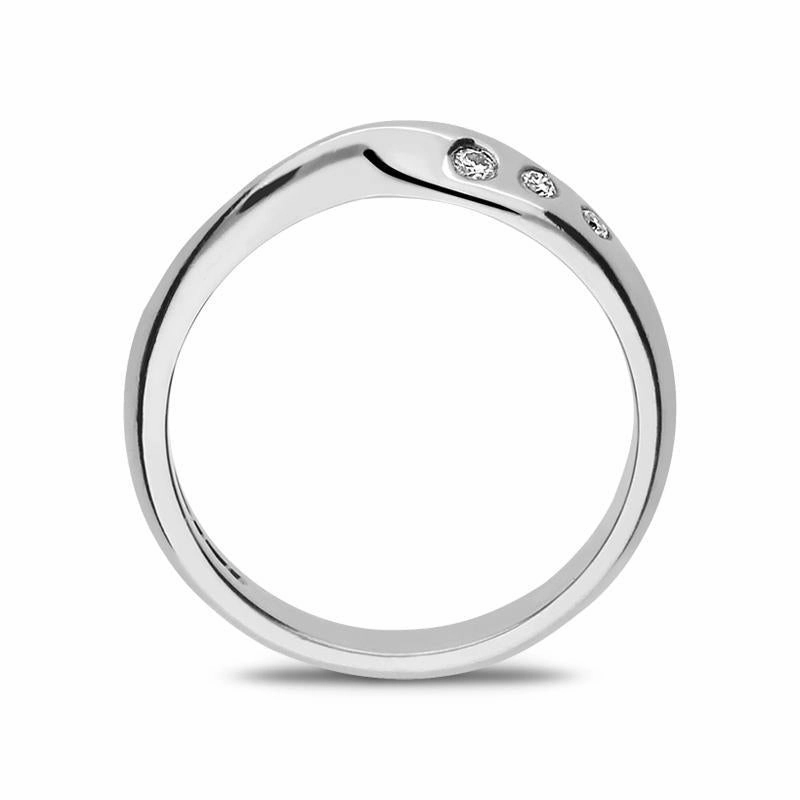 Platinum 0.09ct Diamond Set Twist Band Ring