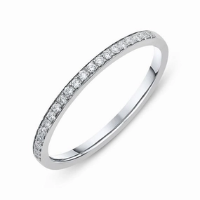 Platinum 0.10ct Diamond Brilliant Cut Half Eternity Ring