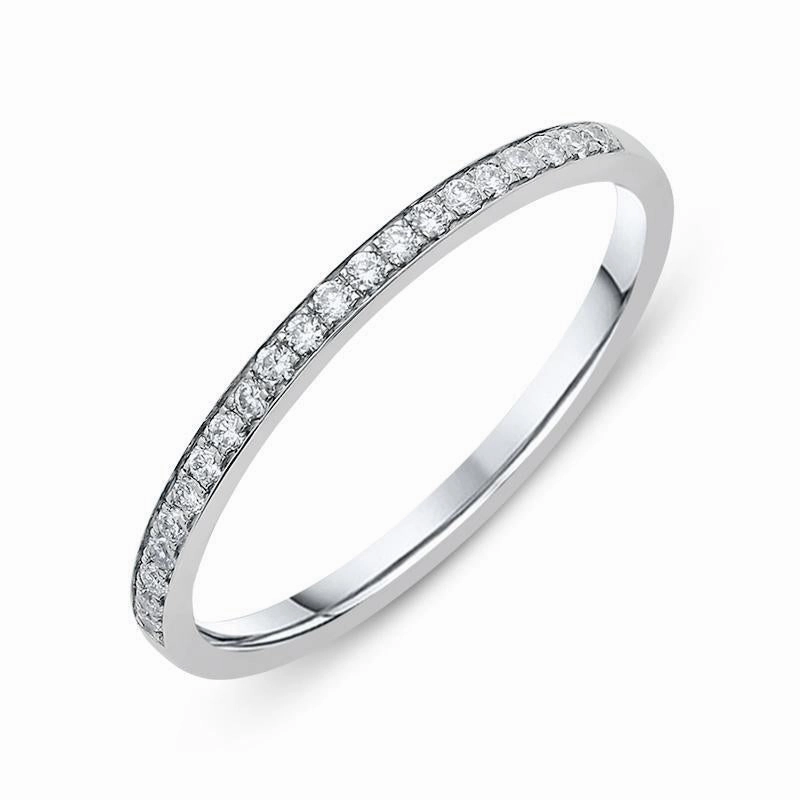 Platinum 0.10ct Diamond Brilliant Cut Half Eternity Ring