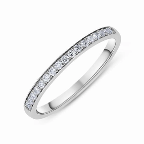 Platinum 0.15ct Diamond Grain Set Wedding Half Eternity Ring