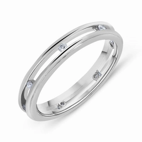 Platinum 0.16ct Diamond Illusion Wedding Ring