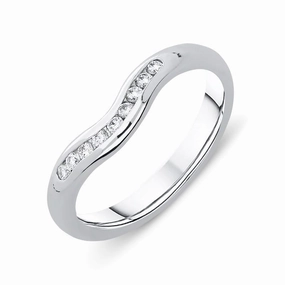 Platinum 0.16ct Diamond Wishbone Wedding Ring