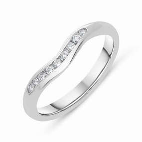 Platinum 0.16ct Diamond Wishbone Wedding Ring D