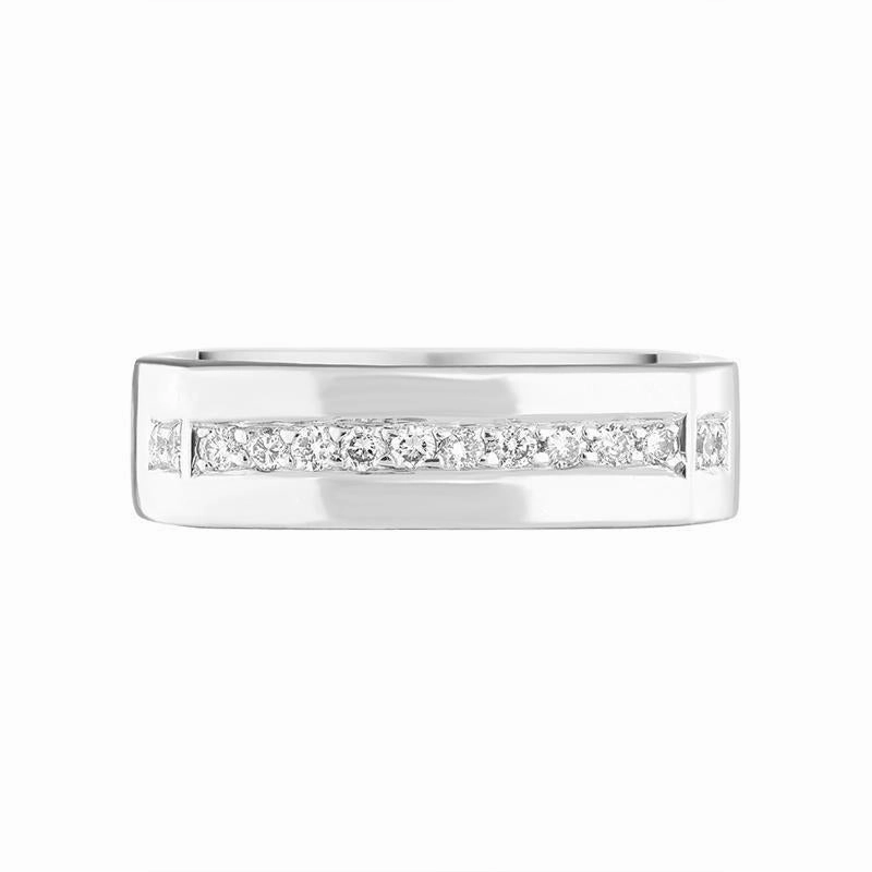 Platinum 0.18ct Diamond Row Oblong Wedding Ring