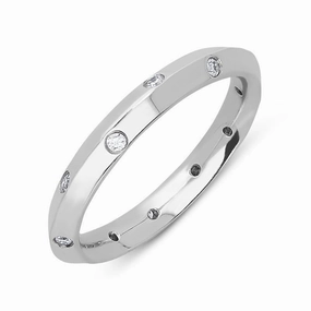 Platinum 0.18ct Diamond Set Wedding Ring D