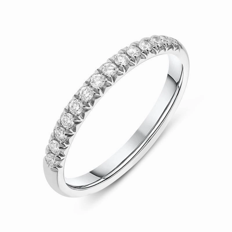 Platinum 0.18ct Diamond Wedding Half Eternity Ring