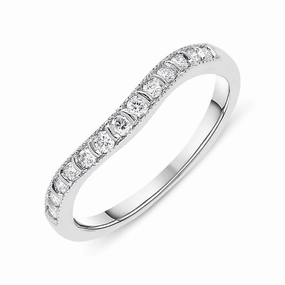 Platinum 0.18ct Diamond Wedding Half Eternity Ring