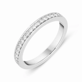 Platinum 0.19ct Diamond Brilliant Cut Wedding Half Eternity Ring