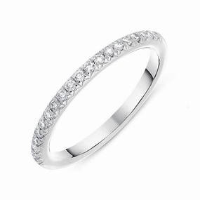 Platinum 0.20ct Diamond Brilliant Cut Wedding Half Eternity Ring