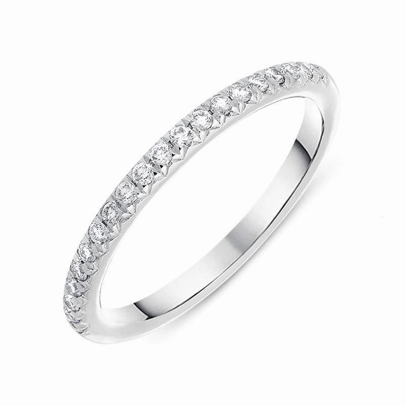 Platinum 0.20ct Diamond Brilliant Cut Wedding Half Eternity Ring
