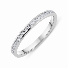 Platinum 0.20ct Diamond Channel Set Wedding Half Eternity Ring